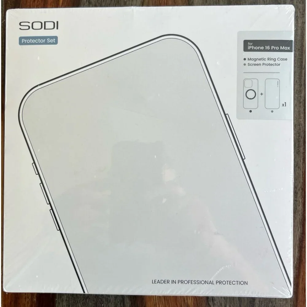 SODI Magnetic Phone Ring Case for iPhone 16 Pro Max with Screen Protector
